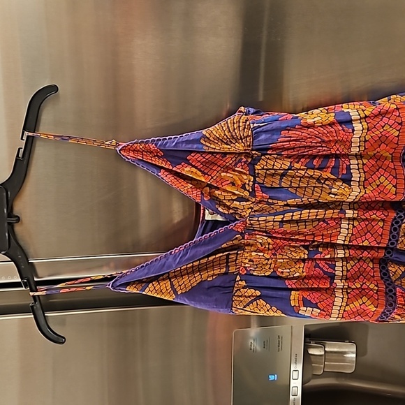 💕FARM RIO💕 Blue Forest Mosaic Sleeveless Maxi Dress ~ Large NWT - Picture 14 of 17